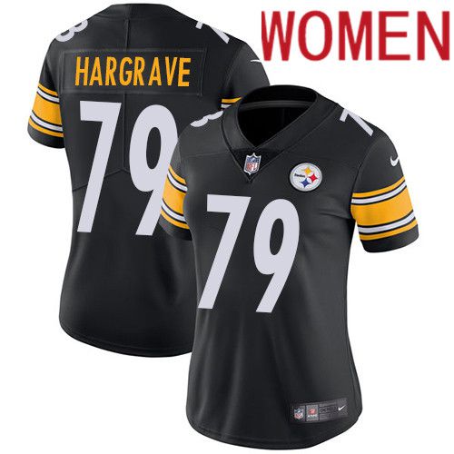 Women Pittsburgh Steelers #79 Javon Hargrave Nike Black Vapor Limited NFL Jersey->women nfl jersey->Women Jersey